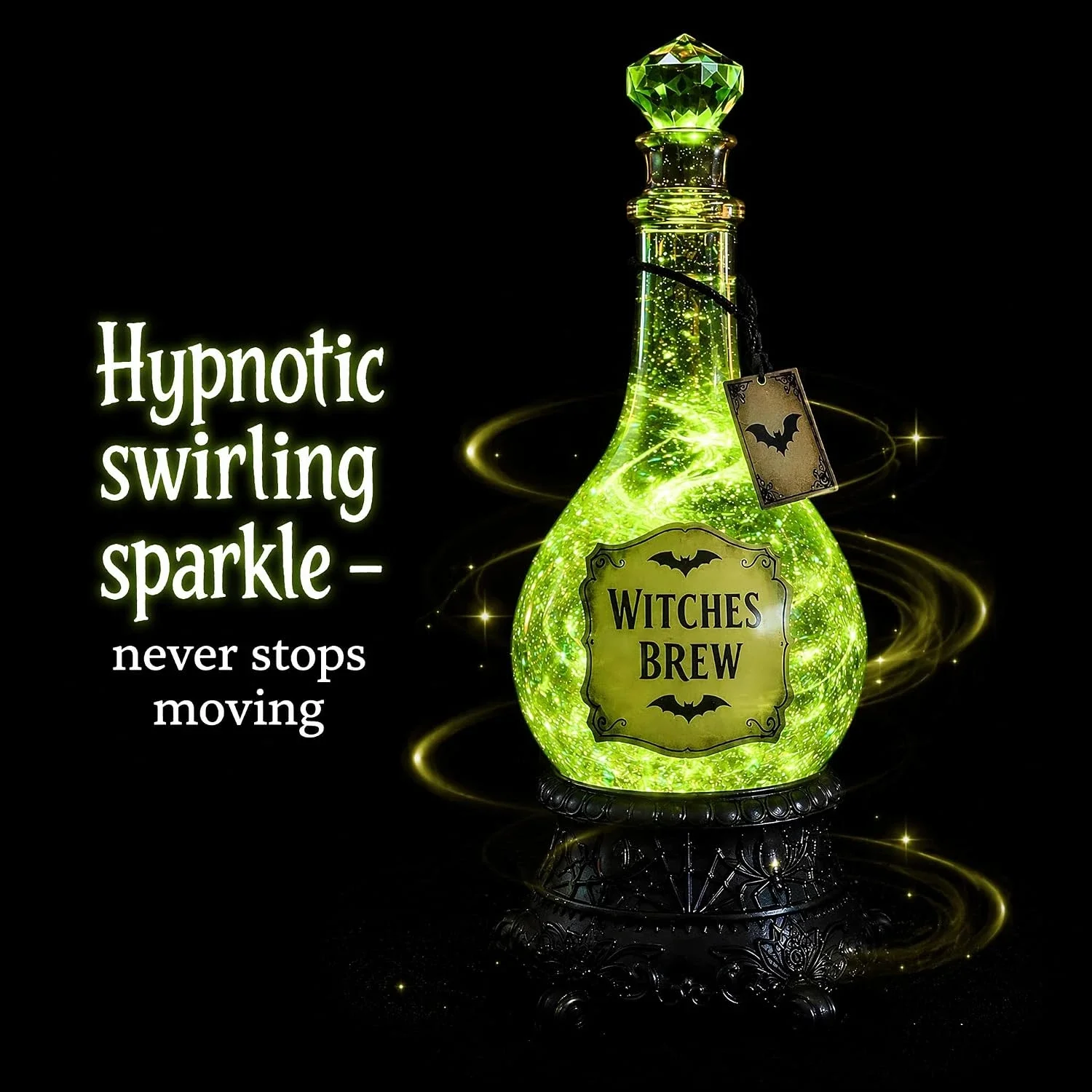 Up Lighting Decor - Lighted Witches’ Brew Bottle Glitter Globe