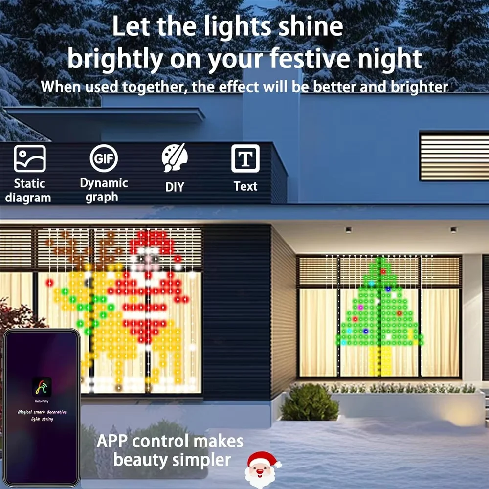Smart LED Curtain Lights RGB A - Lighting Christmas Decor review and price