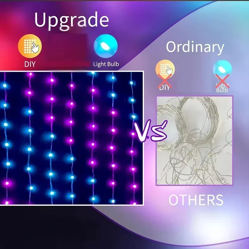 Smart LED Curtain Lights RGB A - Lighting Christmas Decor review and price