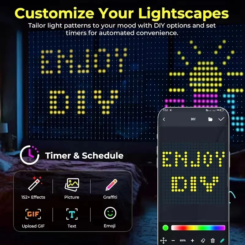 Smart LED Curtain Lights RGB A - Lighting Christmas Decor review and price
