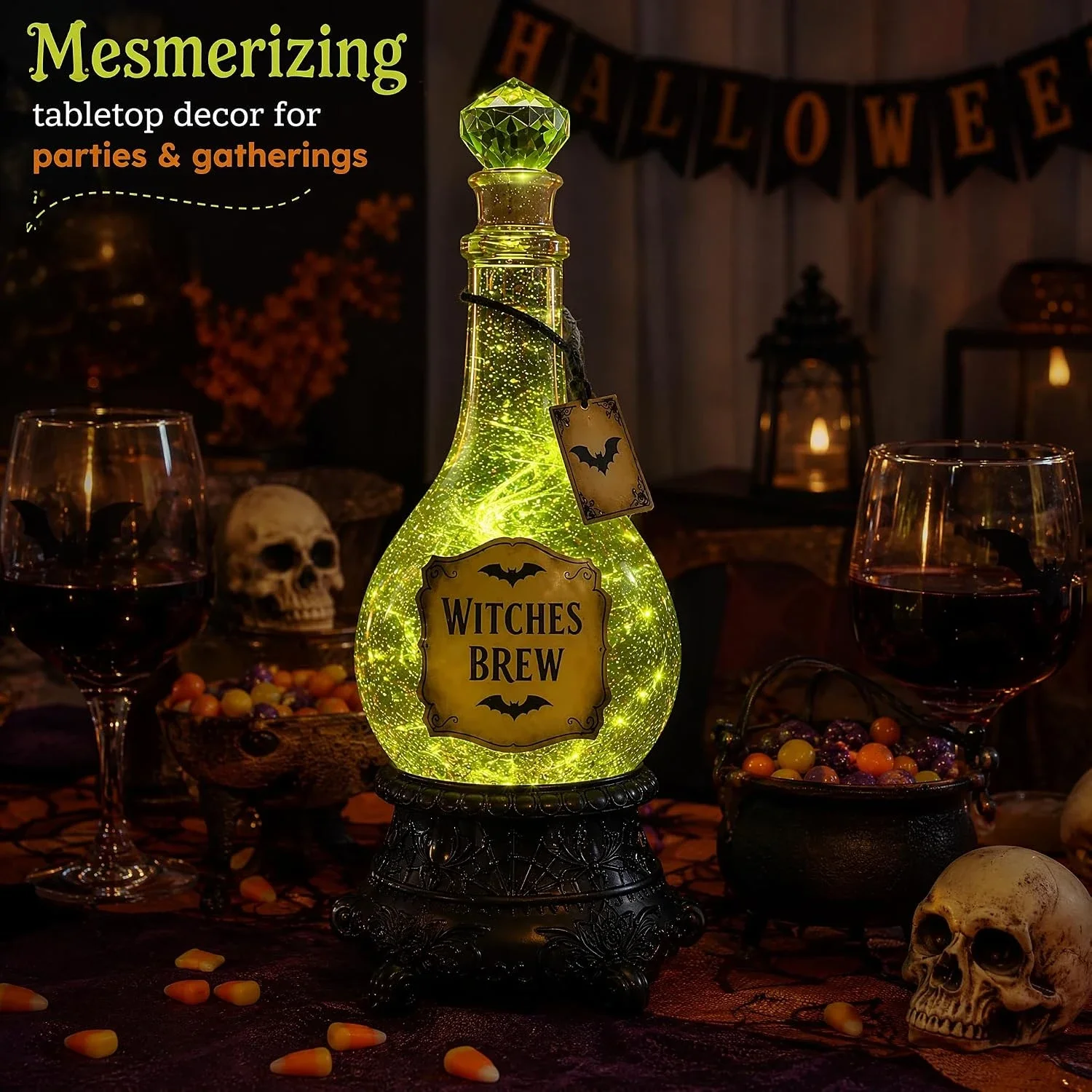Lighted Witches’ Brew Bottle G - Up Lighting Decor review and price
