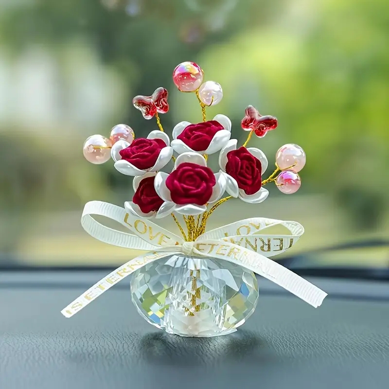 1PC Crystal Glass Rose Dashboa - Lighting Mcqueen Bedroom Decor review and price