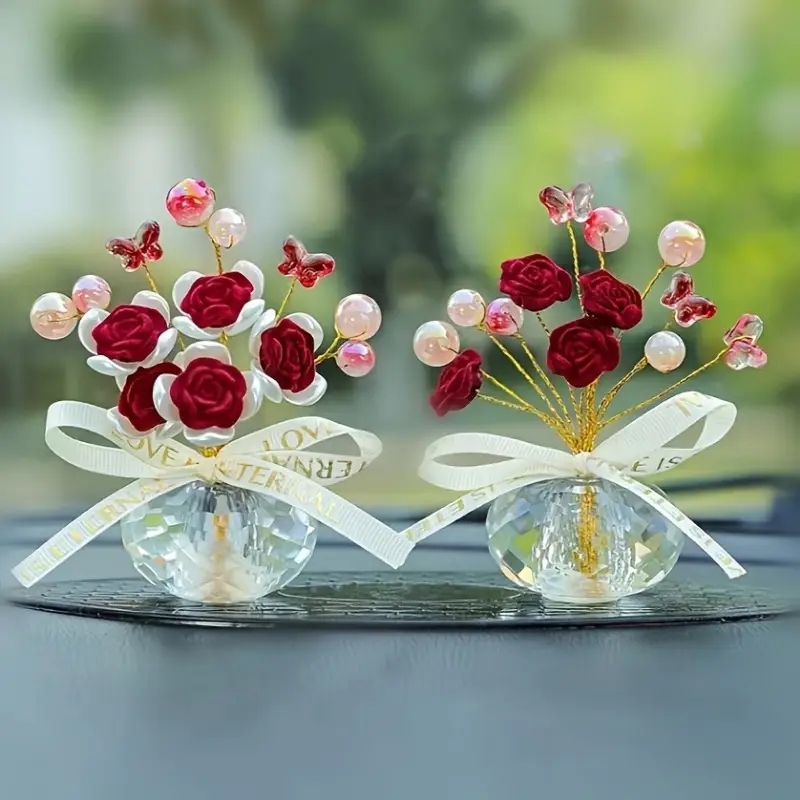 1PC Crystal Glass Rose Dashboa - Lighting Mcqueen Bedroom Decor review and price