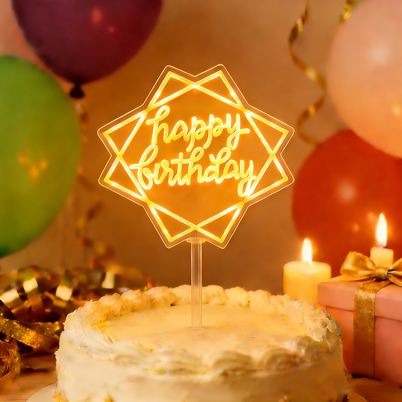 LED light up Cake Topper Happy - Up Lighting Decor review and price