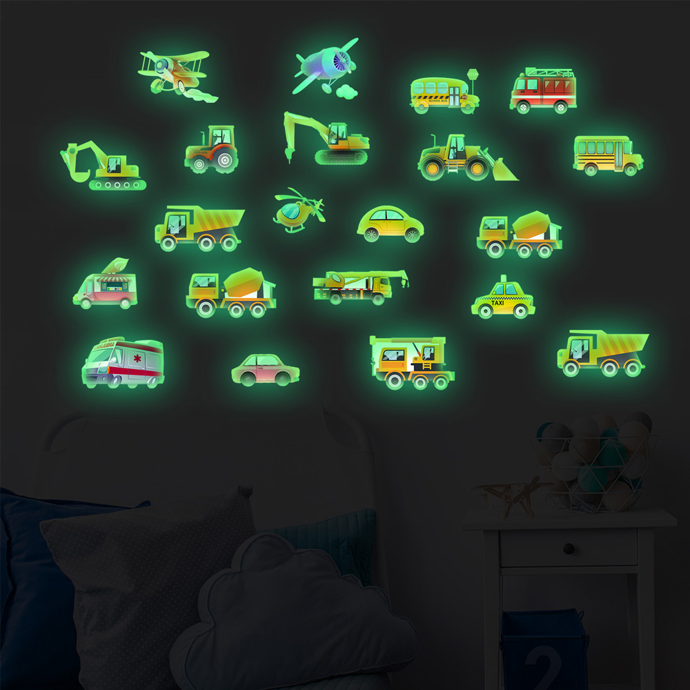 Luminous Car Wall Sticker 21Pc - Lighting Mcqueen Bedroom Decor review and price