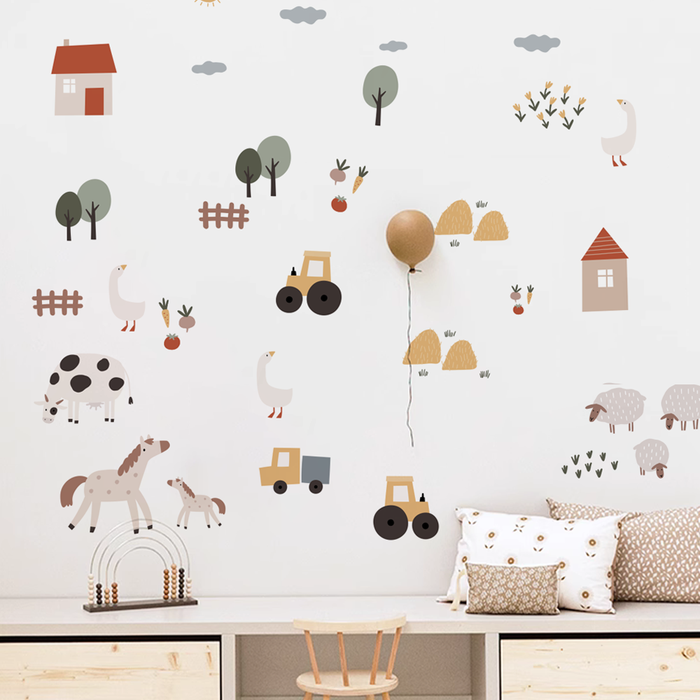 Boho Cartoon Cute Cows Farm An - Lighting Mcqueen Bedroom Decor review and price